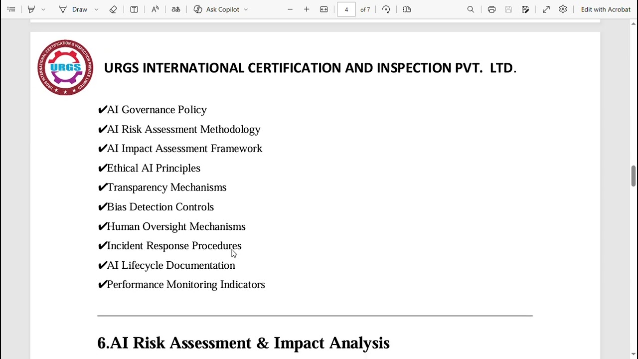 ISO/IEC 42001:2023 AIMS Implementation | URGS International