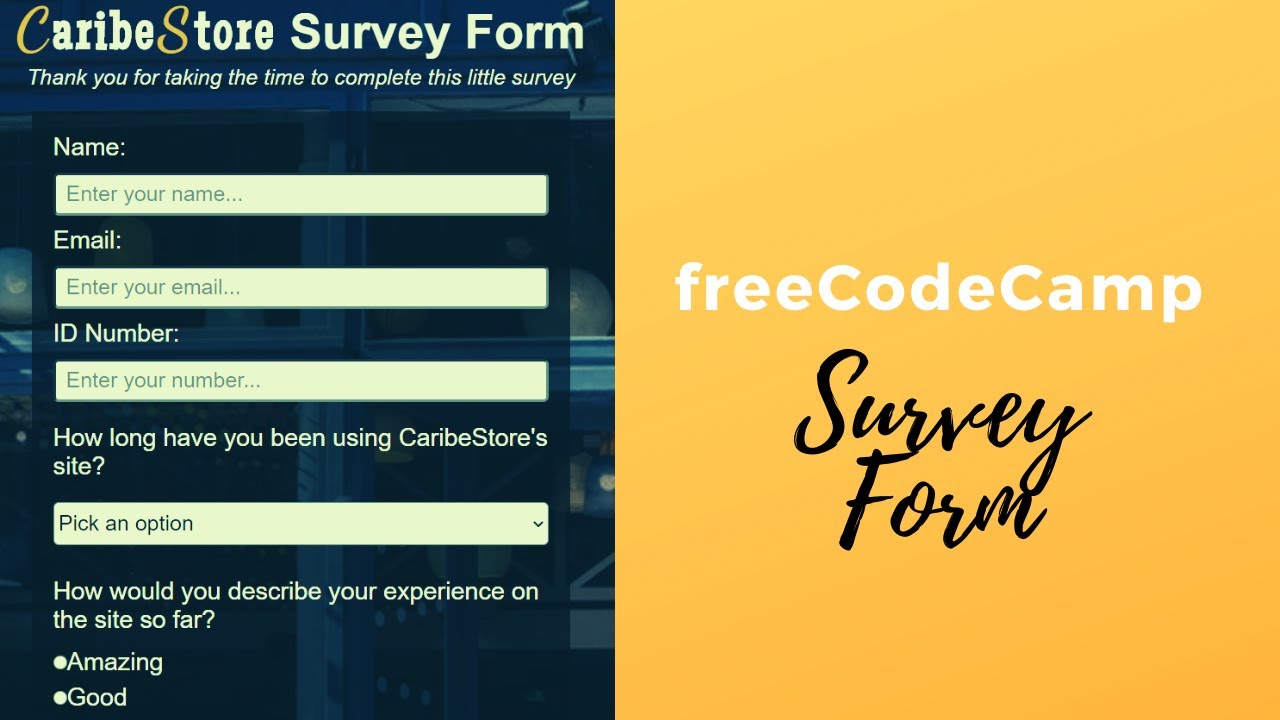 How to create a  freeCodeCamp Survey Form for Beginners