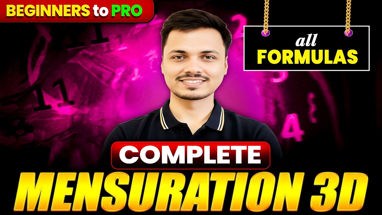 3D Mensuration Complete Formula Revision | All Formulas in One Shot 🔥 | SSC | Railway | State Exams