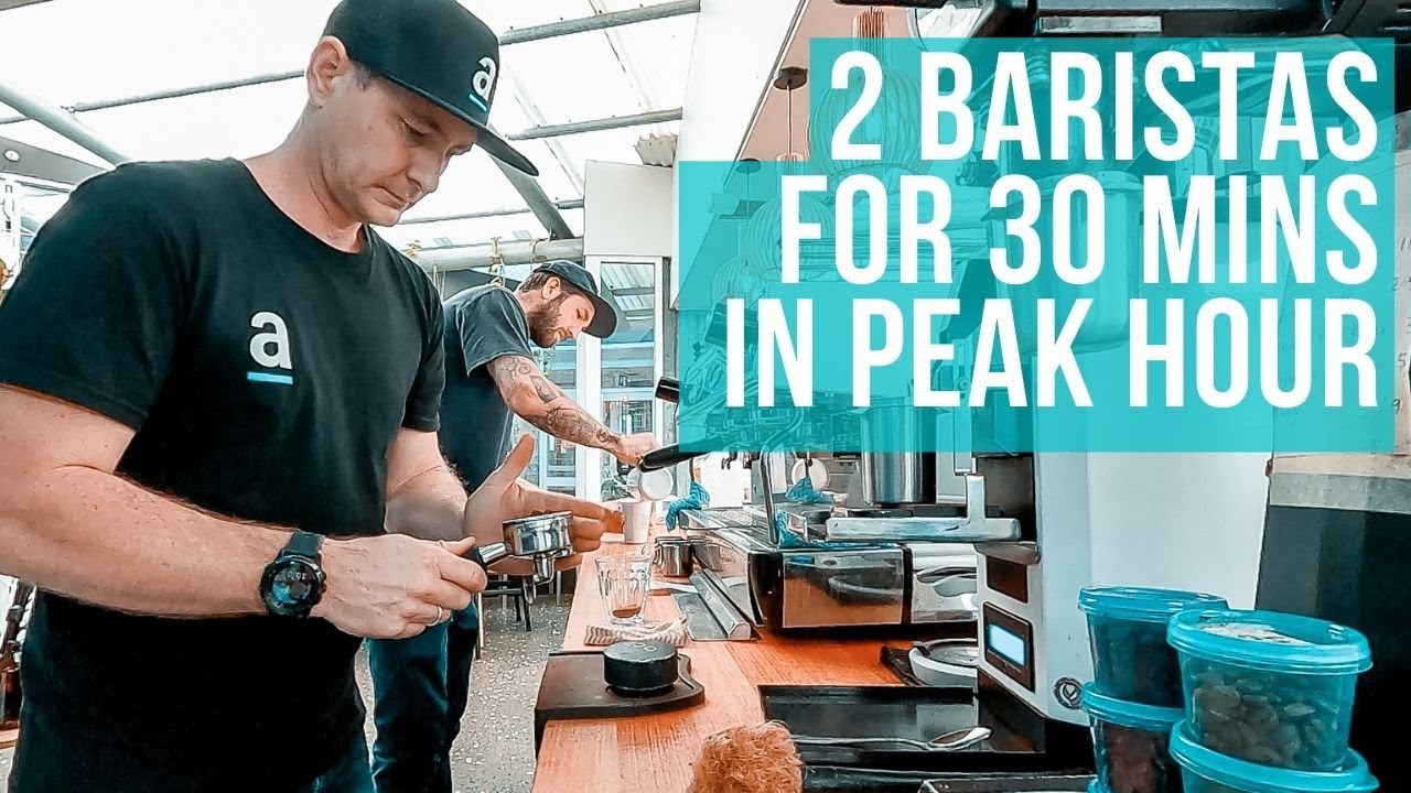 See How 2 Baristas Work In Peak Coffee Service