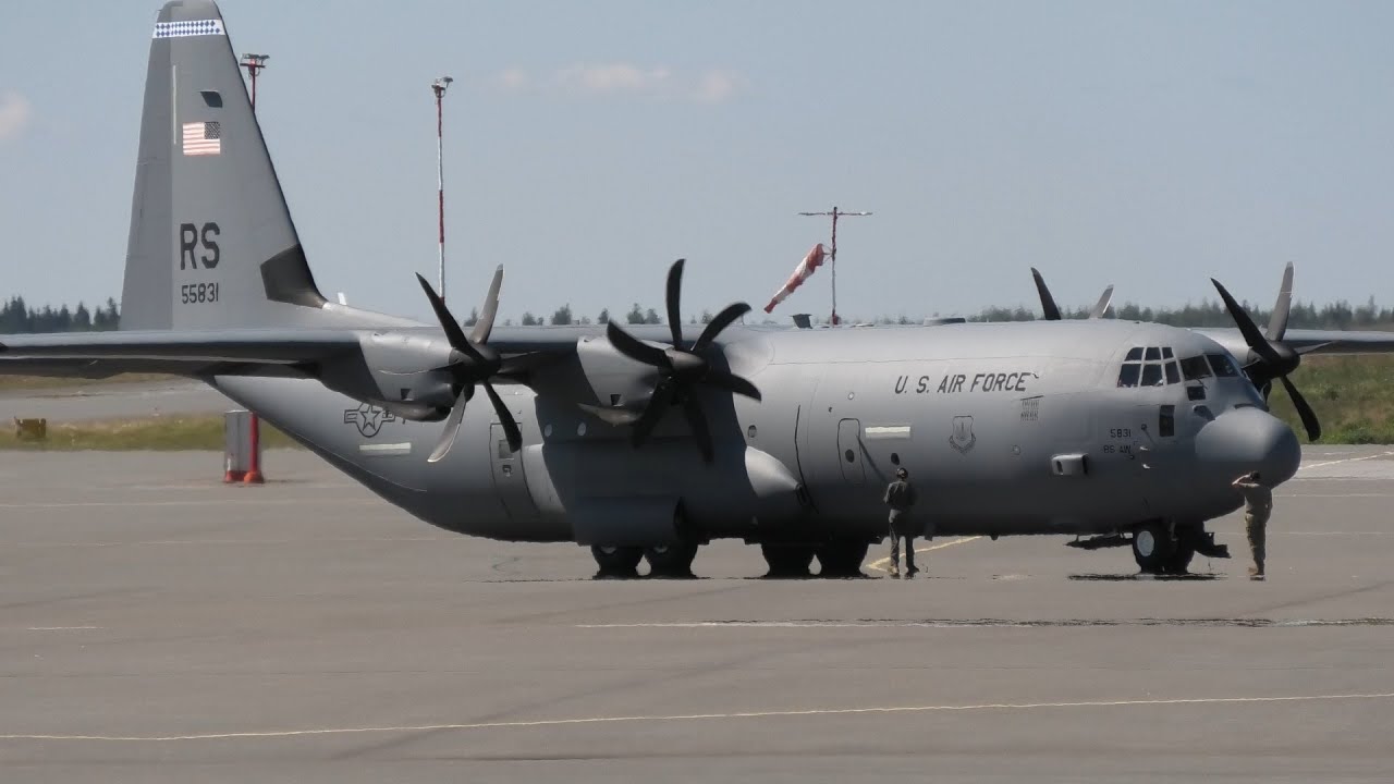 USAF Lockheed C-130 Super Hercules Full Engine Start & Departure