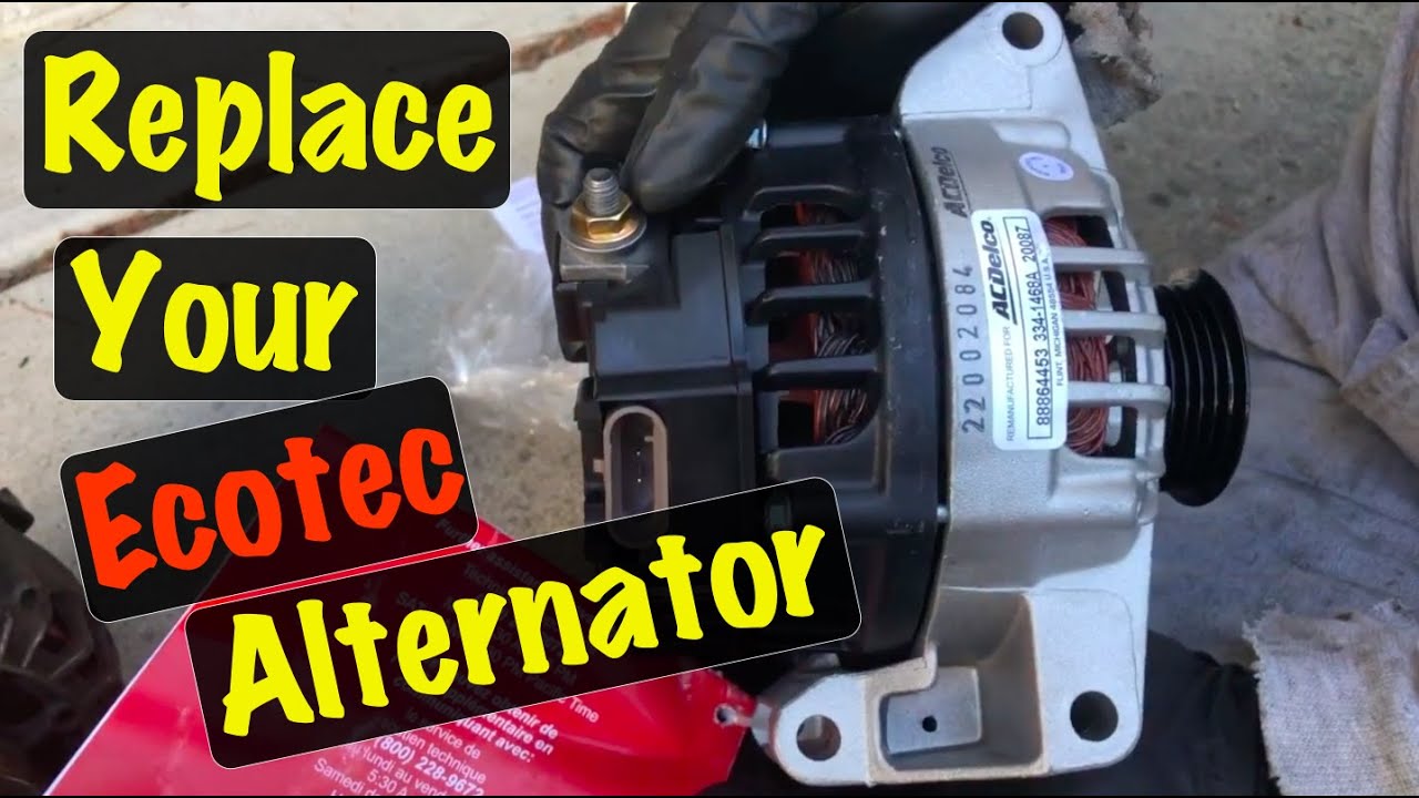 2003 04 05 2.2 Ecotec Alternator Replacement Chevy Cavalier & Pontiac Sunfire (Red Battery Light On)