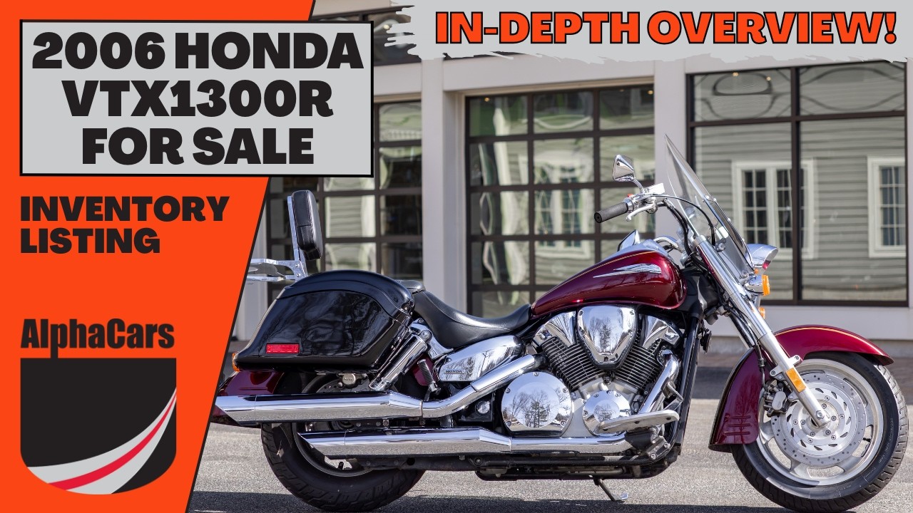 Honda VTX1300R Cruiser 2006 года: мощный V-образный двухцилиндровый двигатель, хромированные дета...