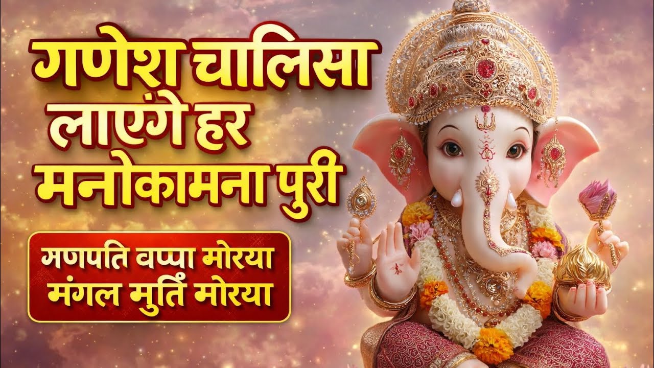 गणेश चालीसा पाठ | 10 मिनट में हर मनोकामना पूर्ण | Ganpati Bappa Morya 🙏