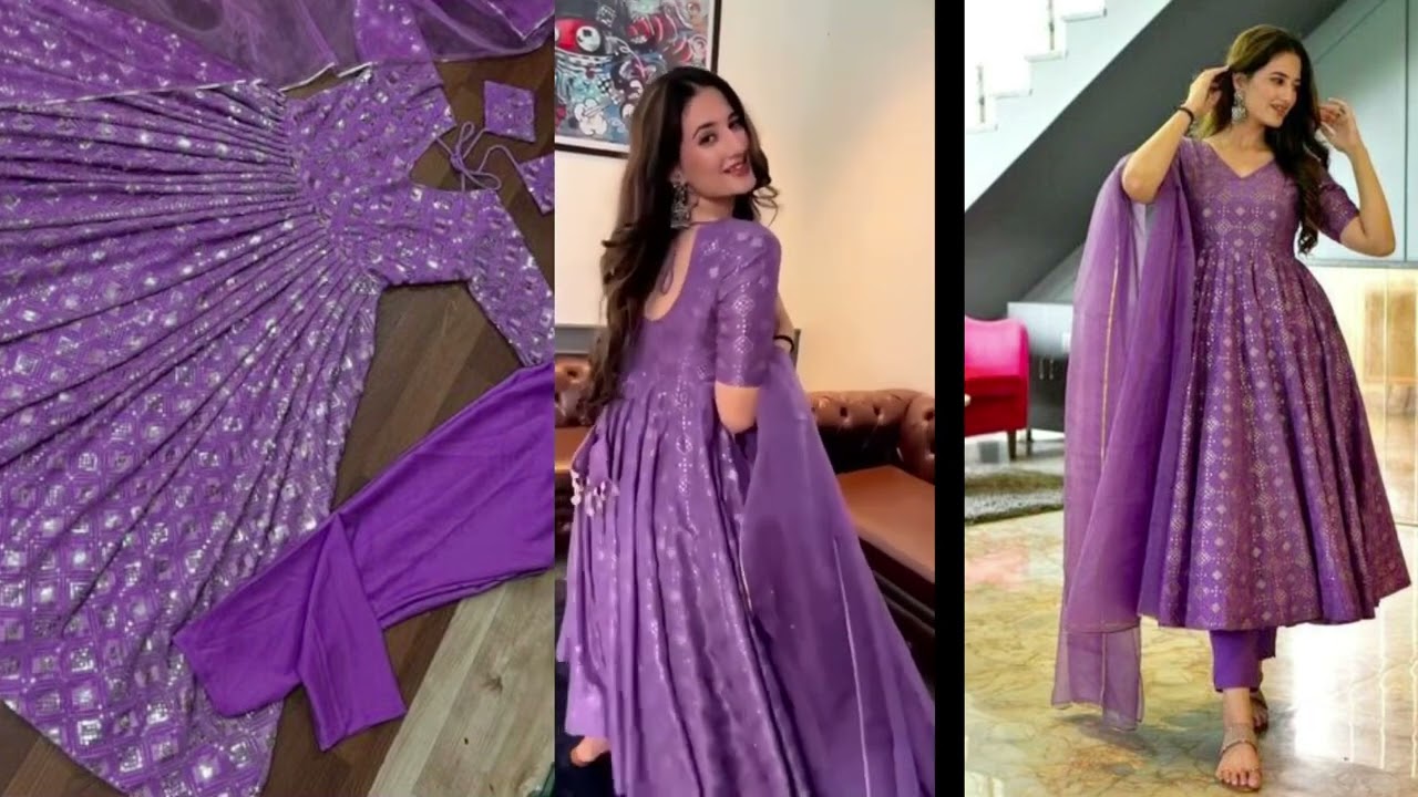 Beautiful sequence work #anarkali gown