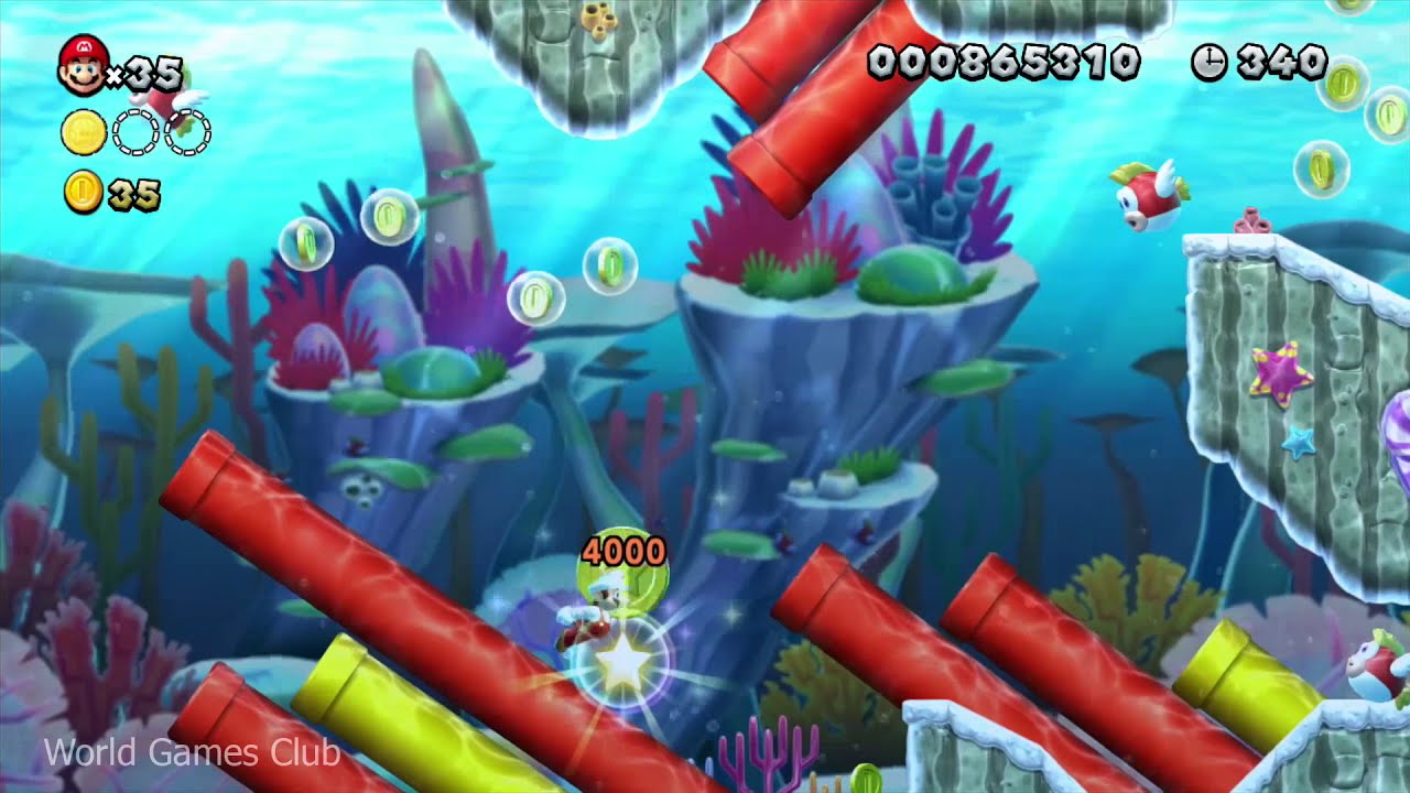 Прохождение New Super Mario Bros U (Wii U) дайвинг в тропиках