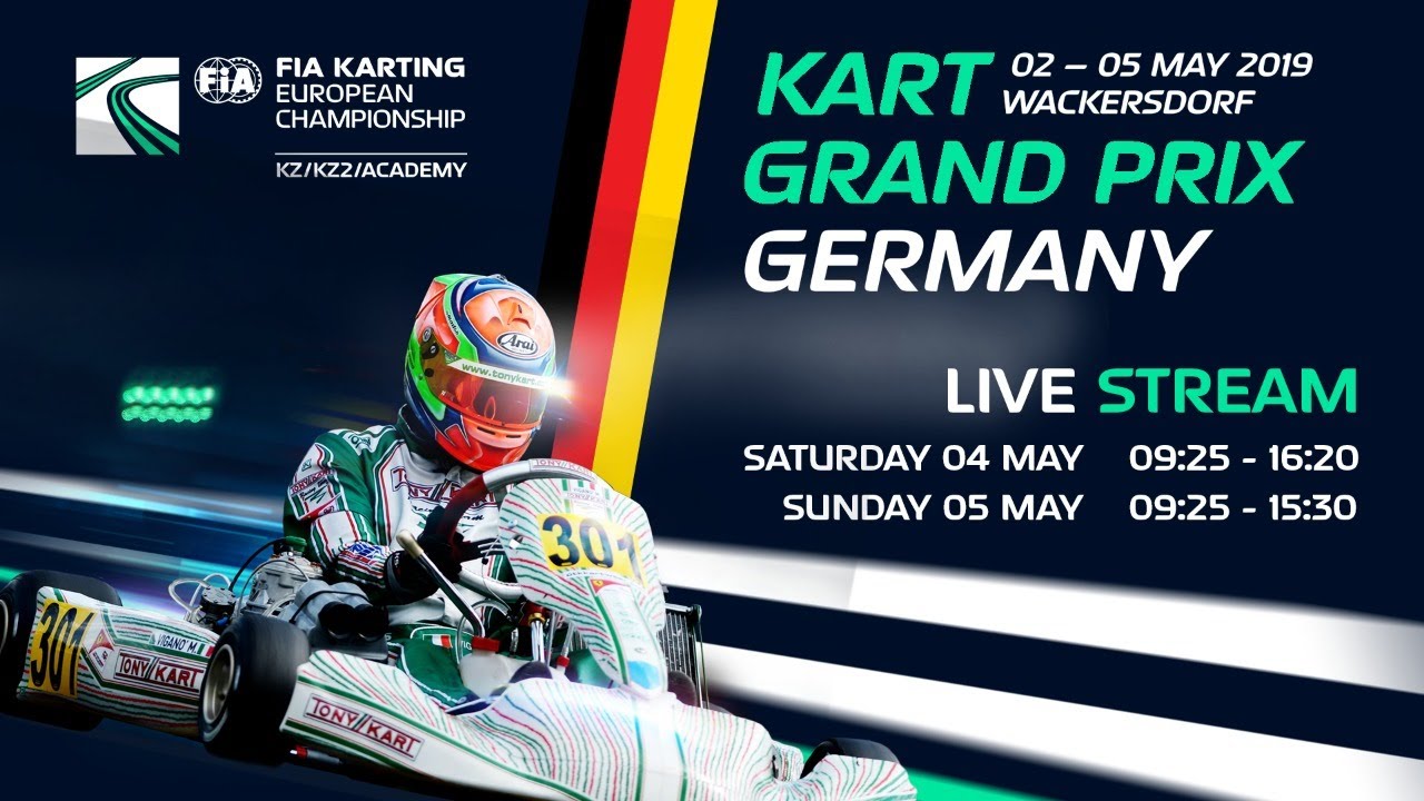 FIA Karting European Championship 2019 KZ/KZ2/Academy Trophy Round 1 Wackersdorf Sunday