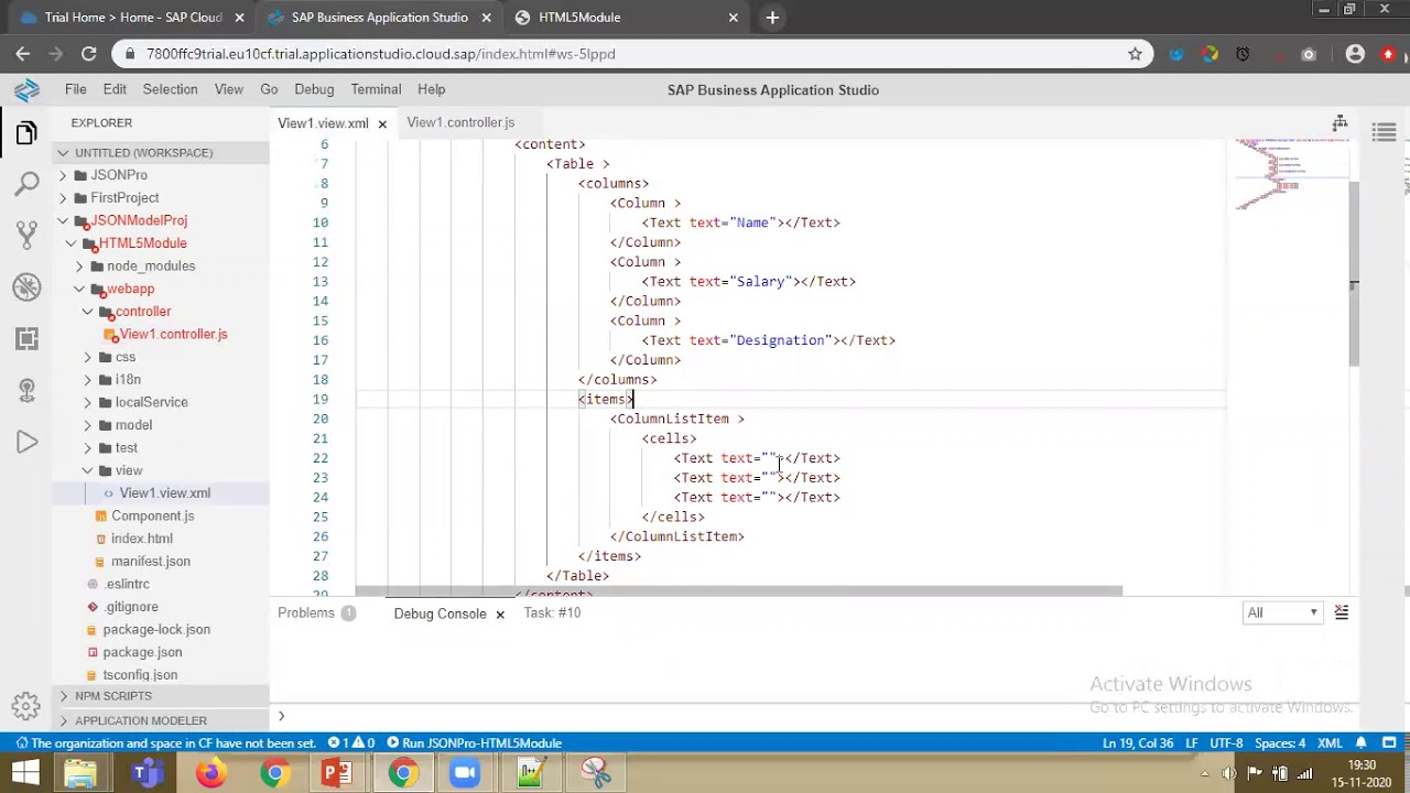 JSON Model Table Binding in SAPUI5