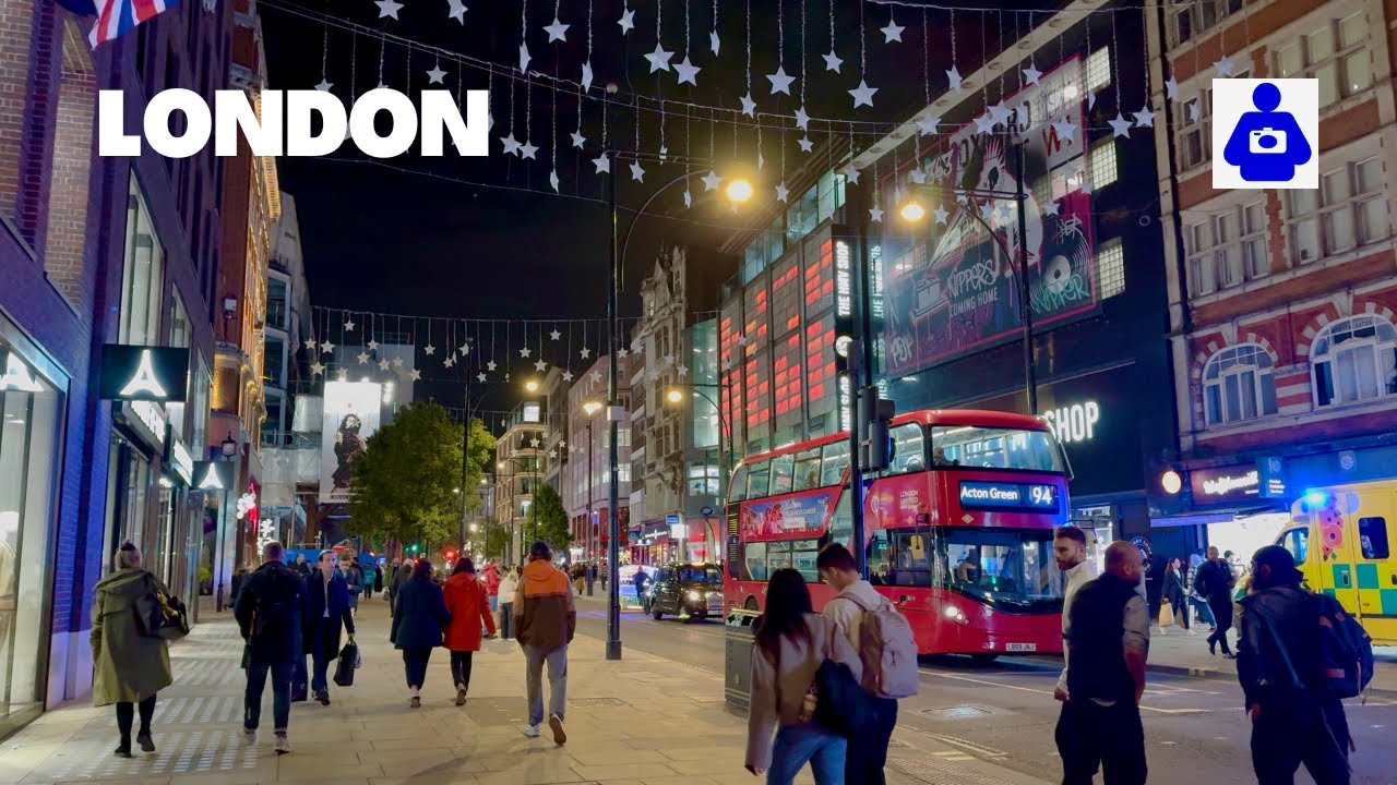 London Night Walk  🇬🇧 OXFORD STREET 🎄 Christmas Preparation 2024 | Central London Night Walking Tour