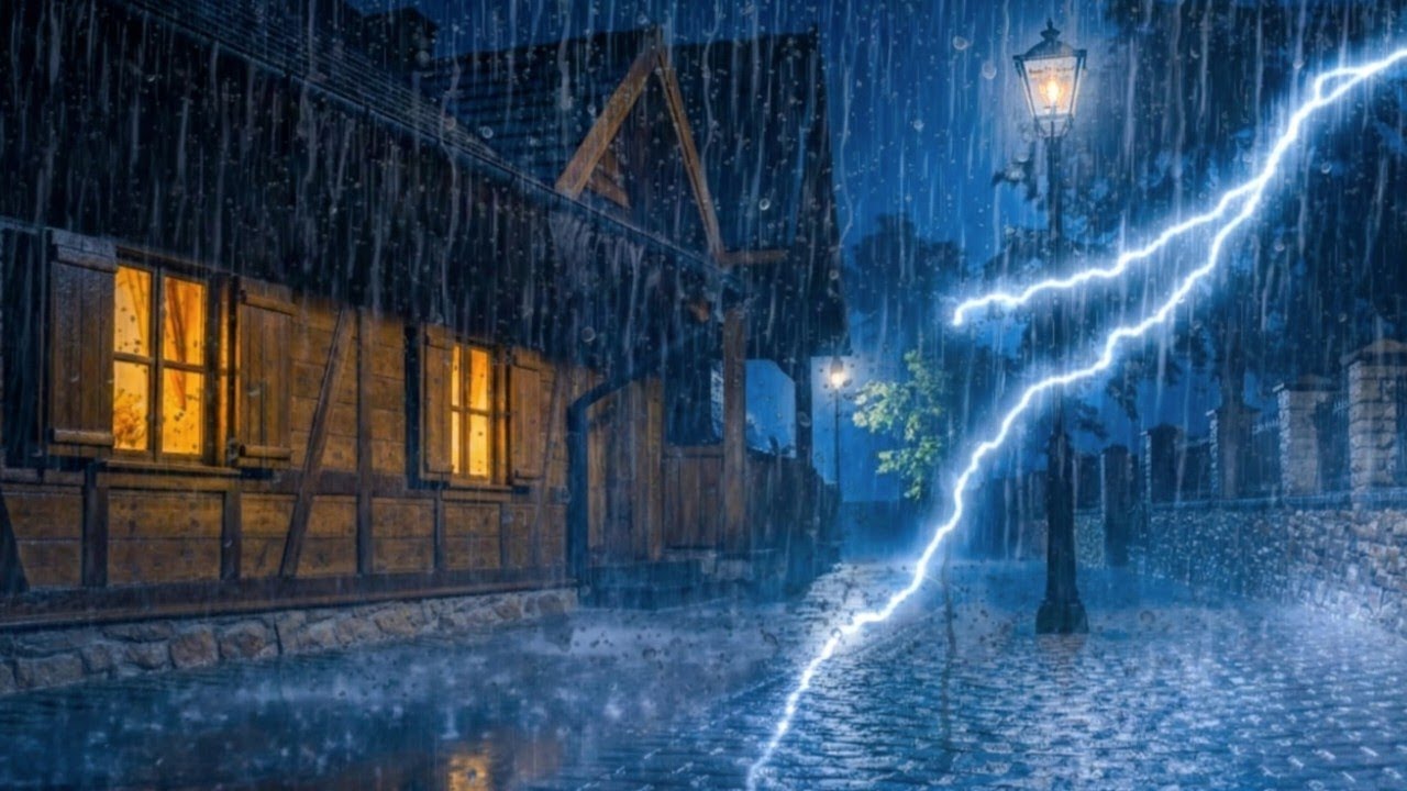 Intense Rain & Night Thunderstorm for Fast, Deep Sleep 🌙⚡ | 8 Hours