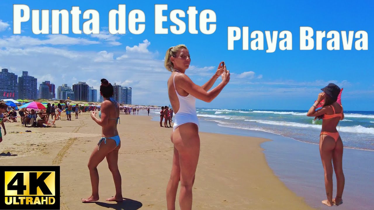 🇺🇾Playa Brava🏖 Punta del Este Beach Walk 4K, Uruguay