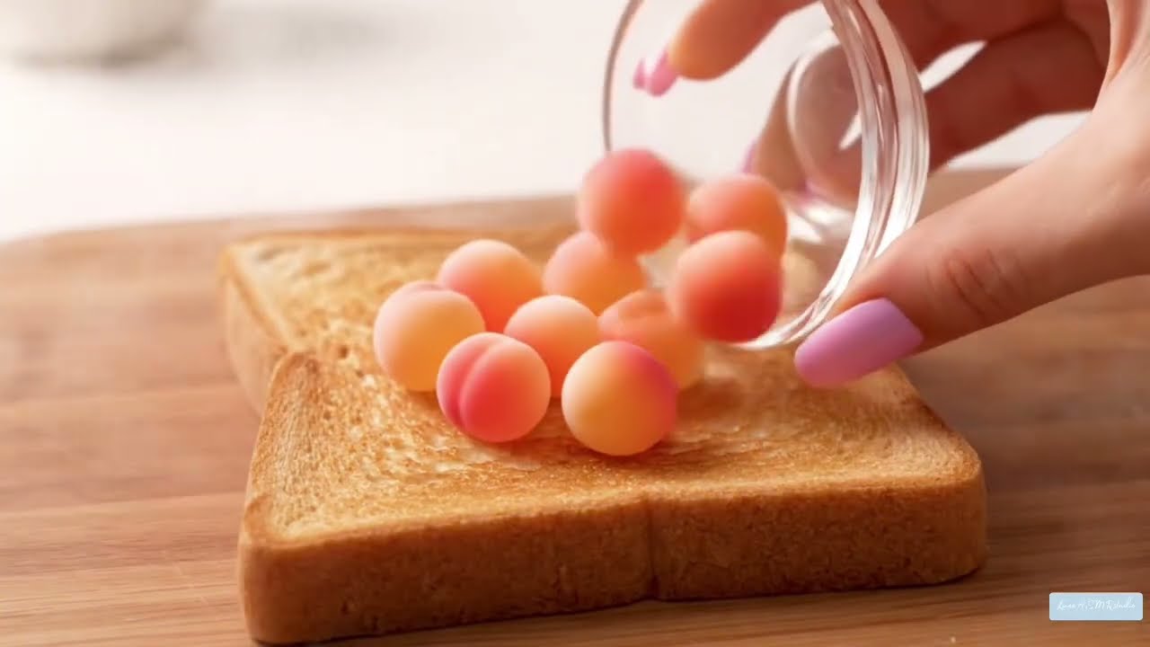 ASMR Glass Fruit Spread on Toast Plus Other Items on Toast | 10 min of AI ASMR Toast Spread