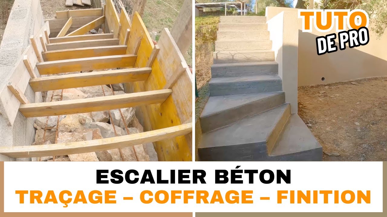 Comment construire un escalier en b&eacute;ton &ndash; Tra&ccedil;age, coffrage, formule de Blondel & lissage