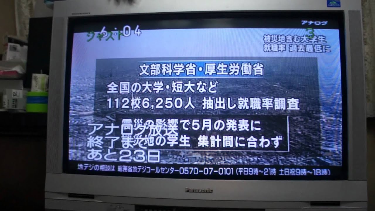 2011/07/01　アナログ放送の左下にカウントダウンのテロップが・・ HD