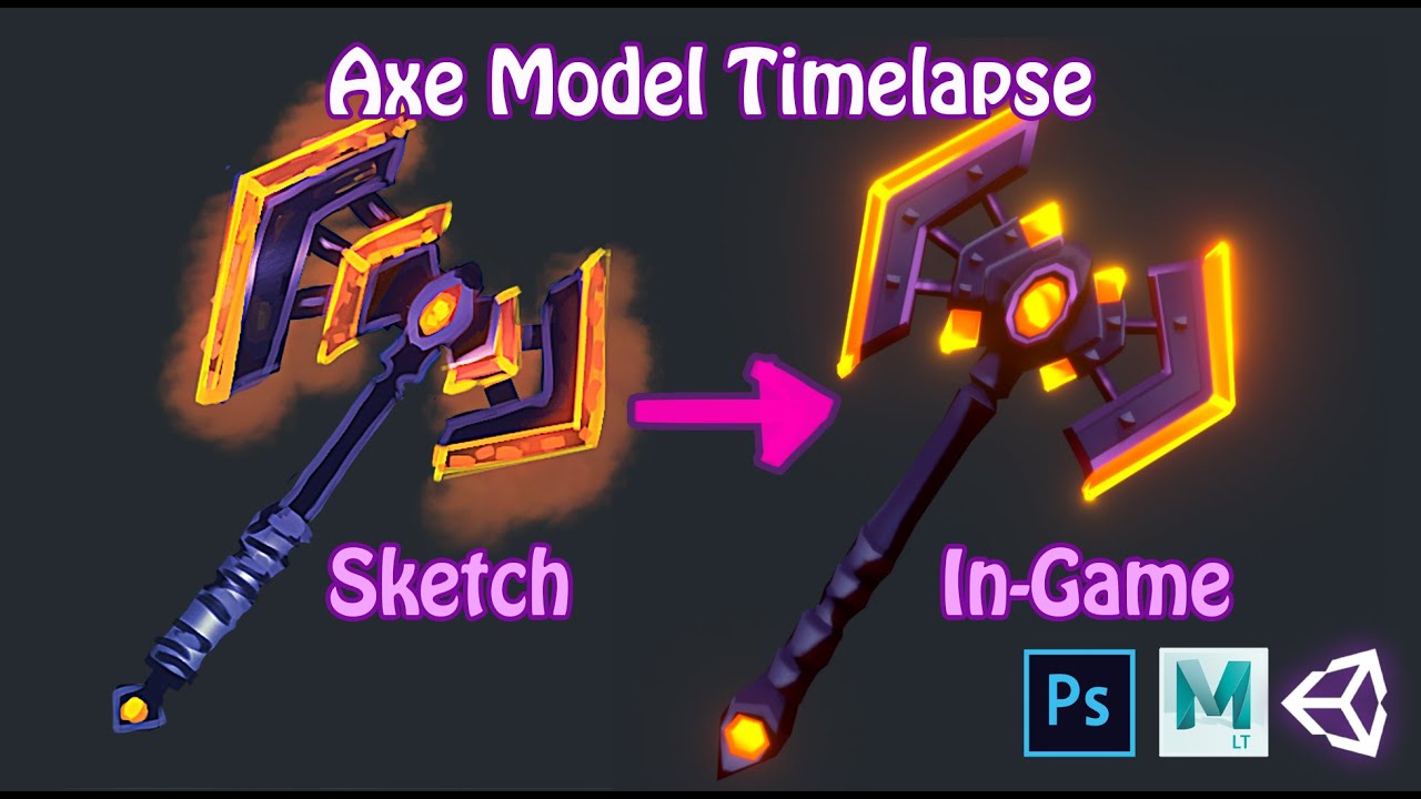 Making of Game Asset | Sketch to 3D Model of a Fantasy Axe