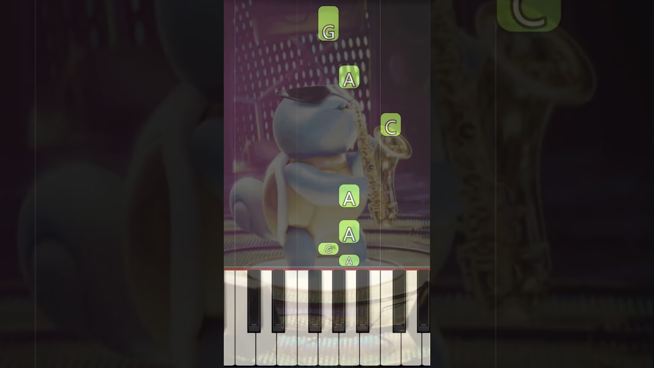 Epic Sax Squirtle - Honkin' EASY Piano Tutorial #shorts #short #shortvideo #piano #tiktok #trending