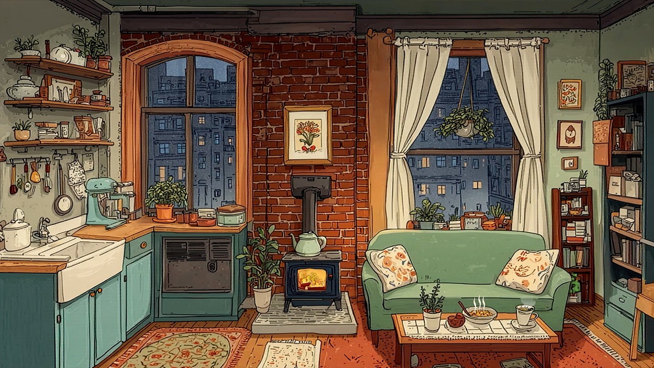 Vintage Jazz on a Rainy 1940s Night 🌧️ you're in cozy apartment with classical music to relax