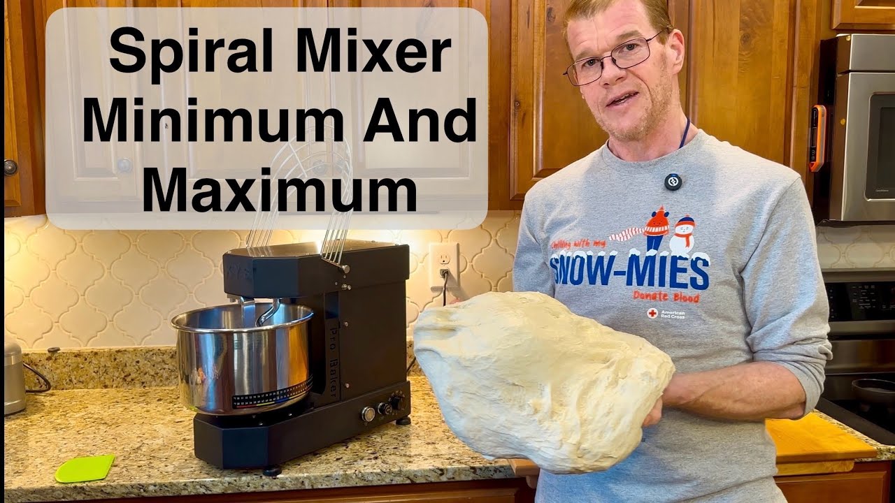 KYS Pro Baker 7+ Spiral Mixer Minimum And Maximum Batch Sizes.