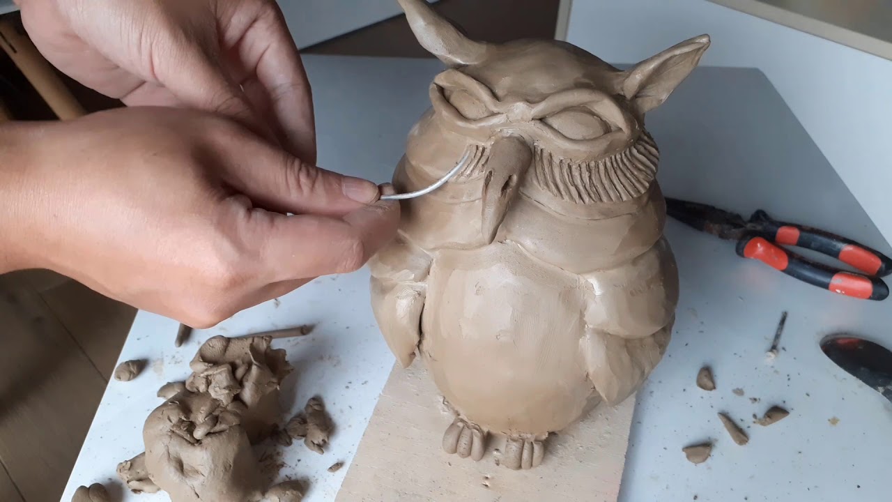 Super Easy Clay Sculpture - How To Make An Owl From Clay