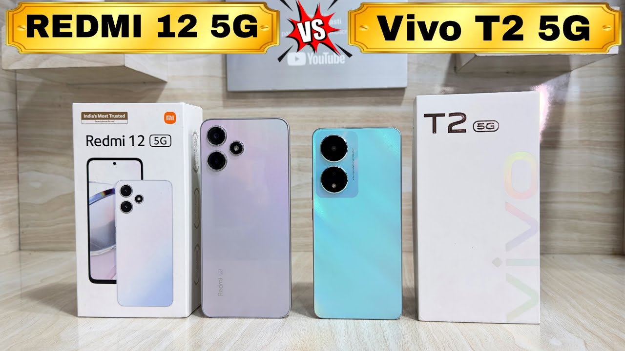 Redmi 12 5G 6/128GB 🆚 Vivo T2 5G 6/128GB ⚡ Unboxing & Comparison || Camera || Video Quality Test