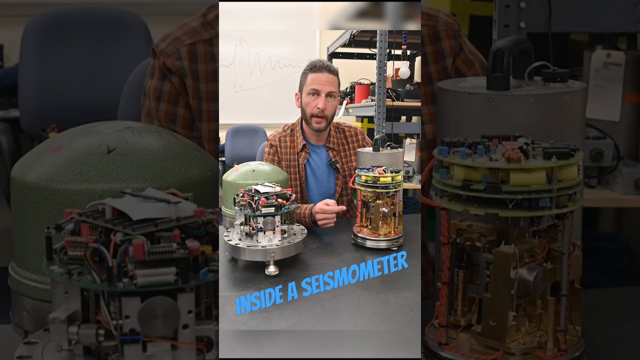 What's inside a seismometer? #geophysics #seismology #earthquake #shorts