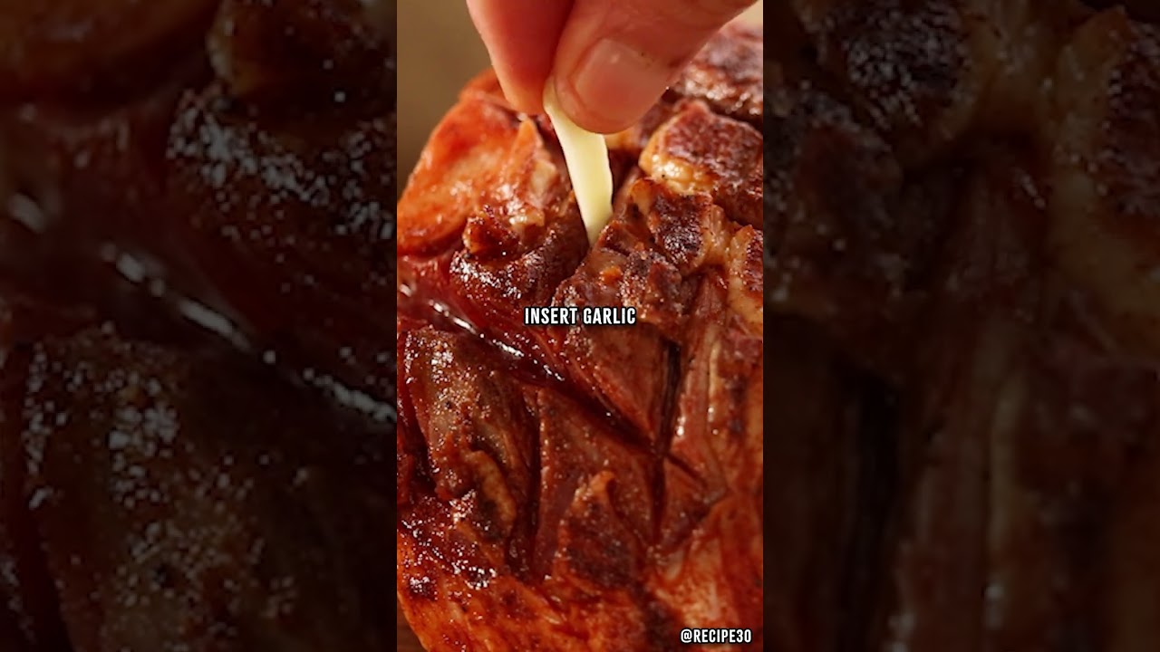 Garlic and Herb Roast Leg of Lamb, Slow Cooked