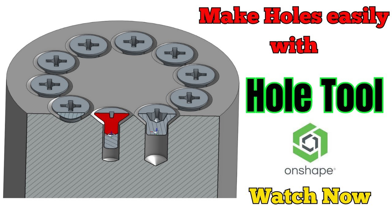Onshape Tutorial on Hole Tool | How to use Hole Tool in Onshape.