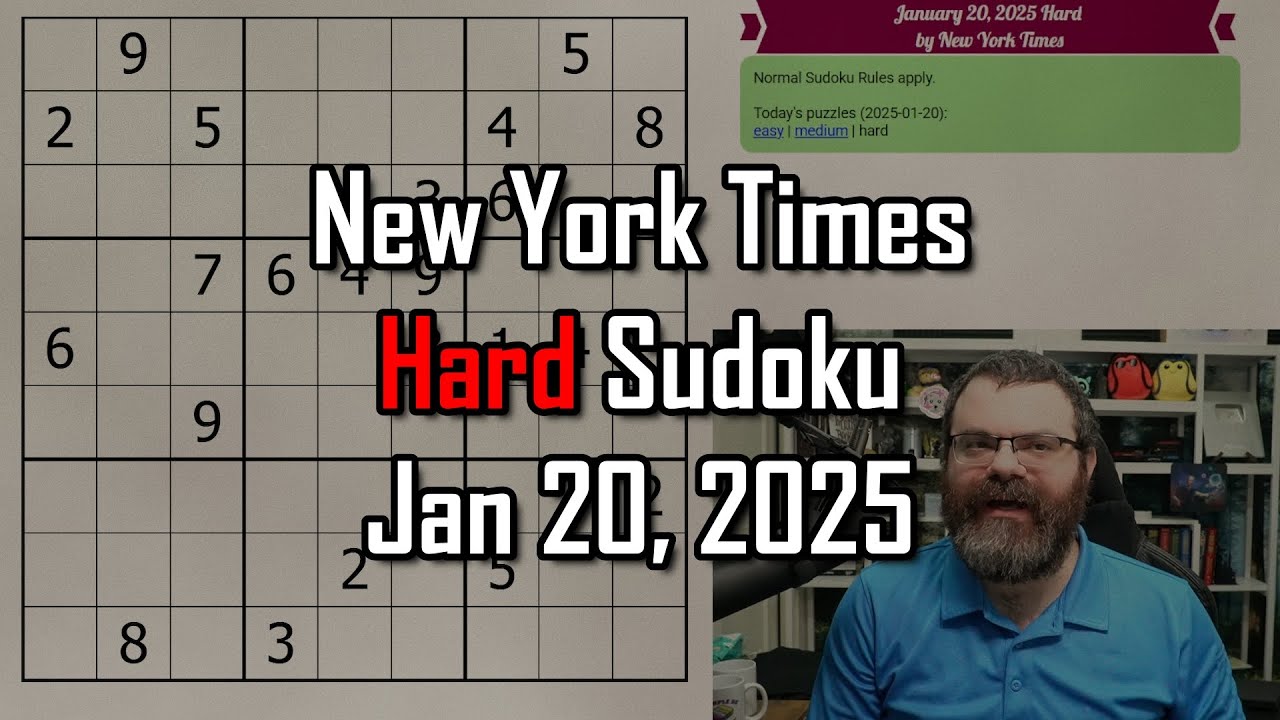 How to handle getting stuck! | NYT Hard Sudoku Walkthrough | Jan 20, 2025
