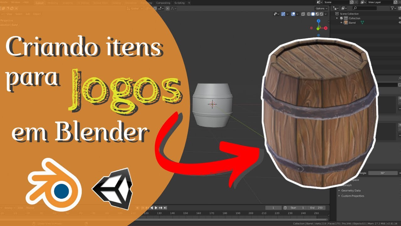 Tutorial Blender 2.8 • Criando itens para jogos • Parte 1