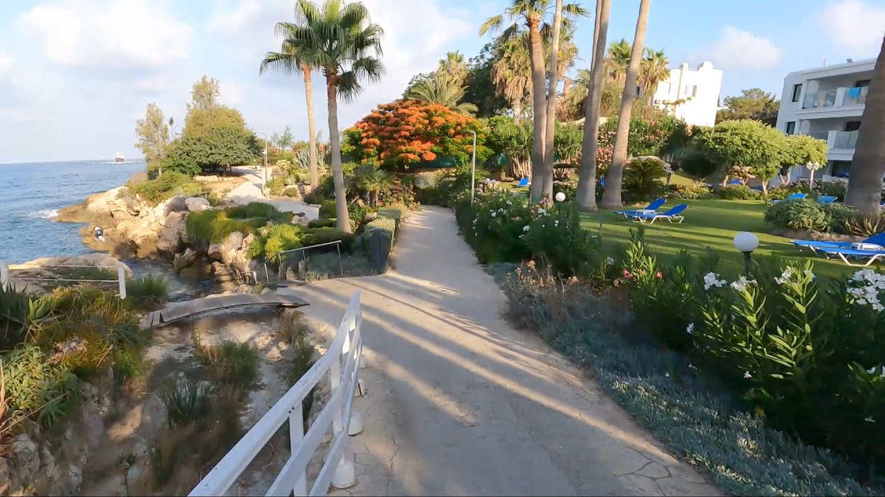 Chloraka beach walking pass from Paphos to Sandy Beach. Along the sea front at Chloraka, Paphos