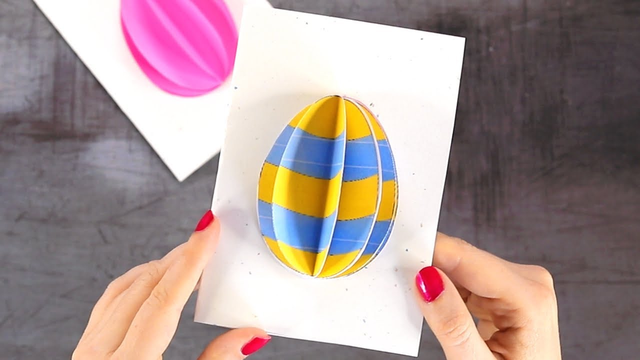 HOW TO MAKE 3D EASTER EGG CARD - Easter Crafts for kids