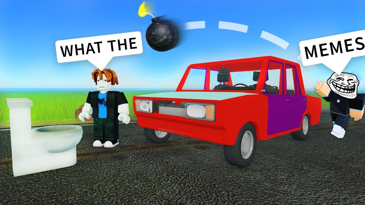 ROBLOX Пыльная поездка: троллинг и смешные моменты (МЕМЫ) 🚗