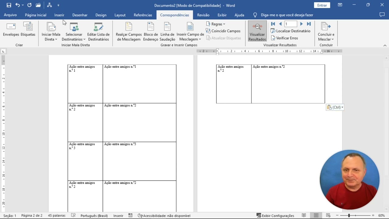 O que fazer com os arquivos extras da mala direta?