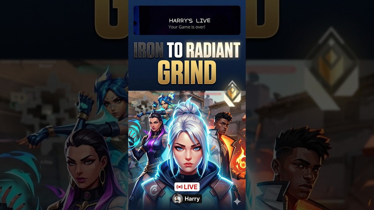 'Iron to Radiant Grind! Can I hit Radiant ? 🤔😱 || @harryslive || #gaming #livestream