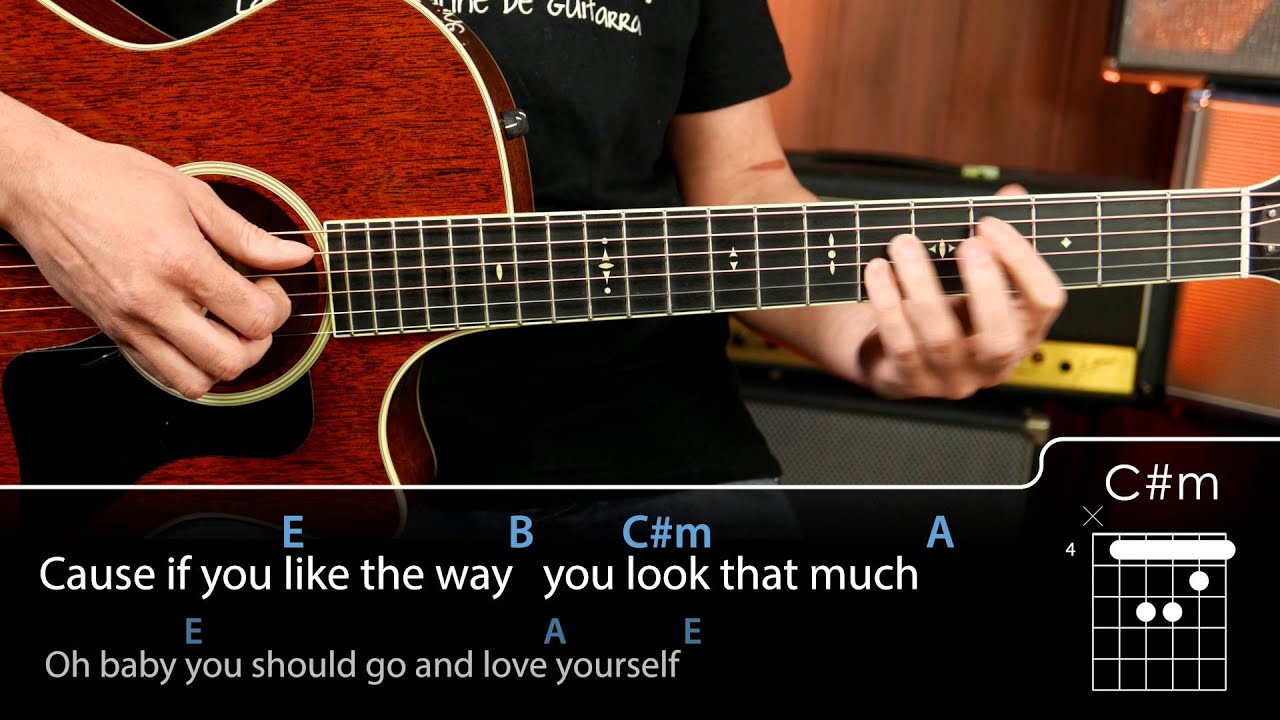 Love Yourself Chords tutorial guitarra guitar