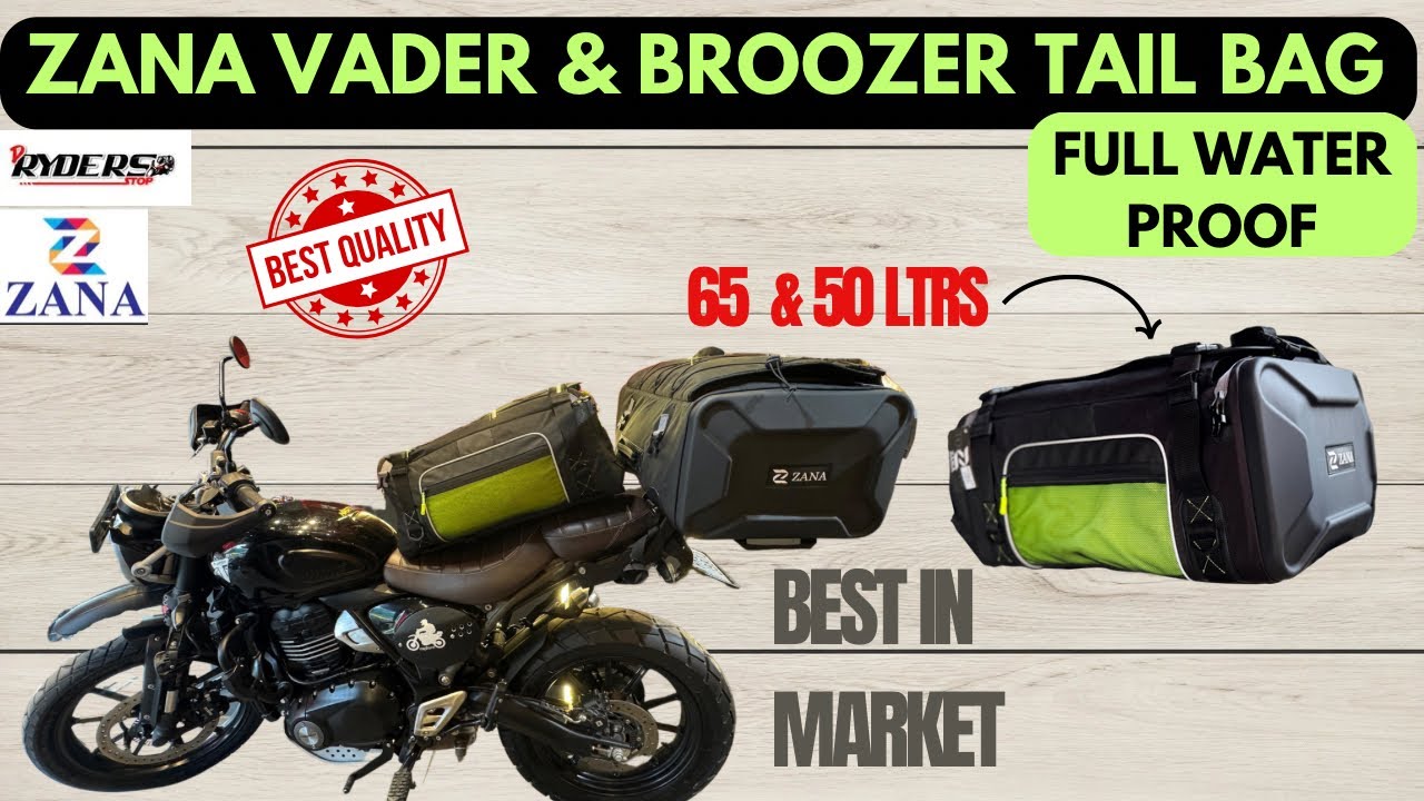 Newly Launched Zana Vader & Broozer 50,65 Ltrs Tail Bags For Bikes |  Luggage For Motorcycles |