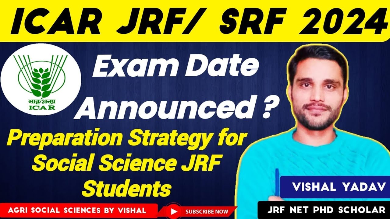 ICAR 2024 Application Form!ICAR 2024 Exam Date!ICAR 2024 JRF SRF latest Update!#agriculture#icarjrf