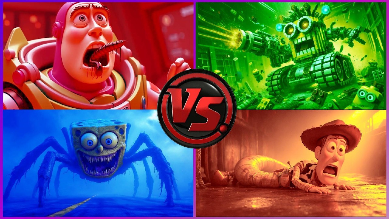 Монстр Лайтйер против Вуди Экс против Маккуина Экс против игрушек Зверополис 2 против Лайтйера Эк...