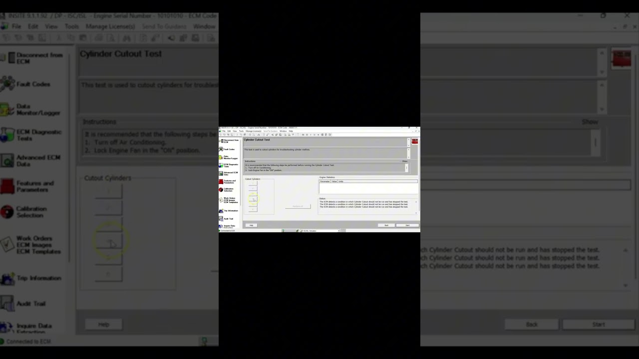 Cummins ISL9 Cylinder Cutout Test