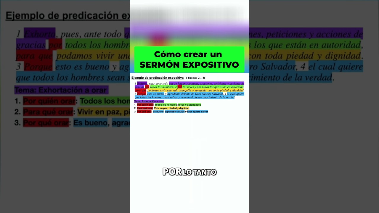 CÓMO CREAR UN SERMÓN EXPOSITIVO (EJEMPLO) 