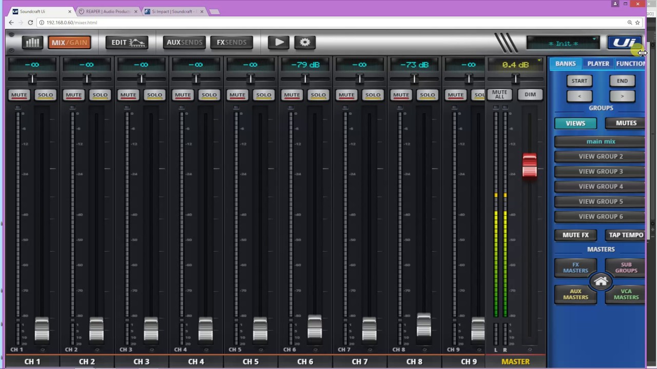SOUNDCRAFT Ui24R Быстрая настройка DAW