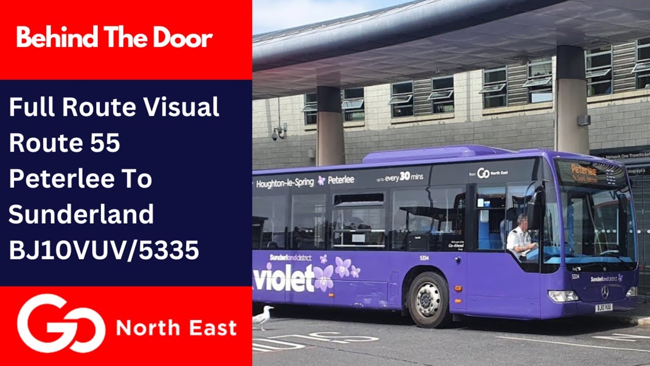 FULL ROUTE VISUAL | Go North East Bus Route 55 - Peterlee To Sunderland | BJ10VUV/5335