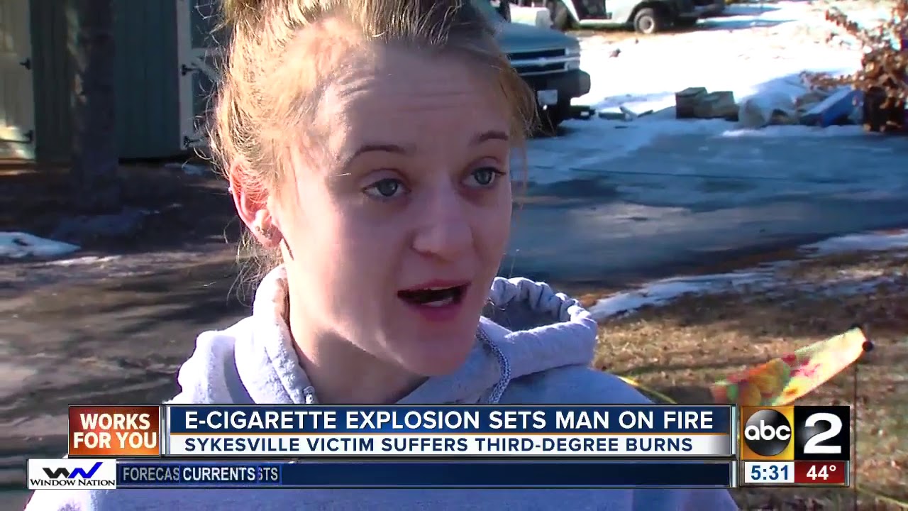 E-cigarette explosion sets man on fire