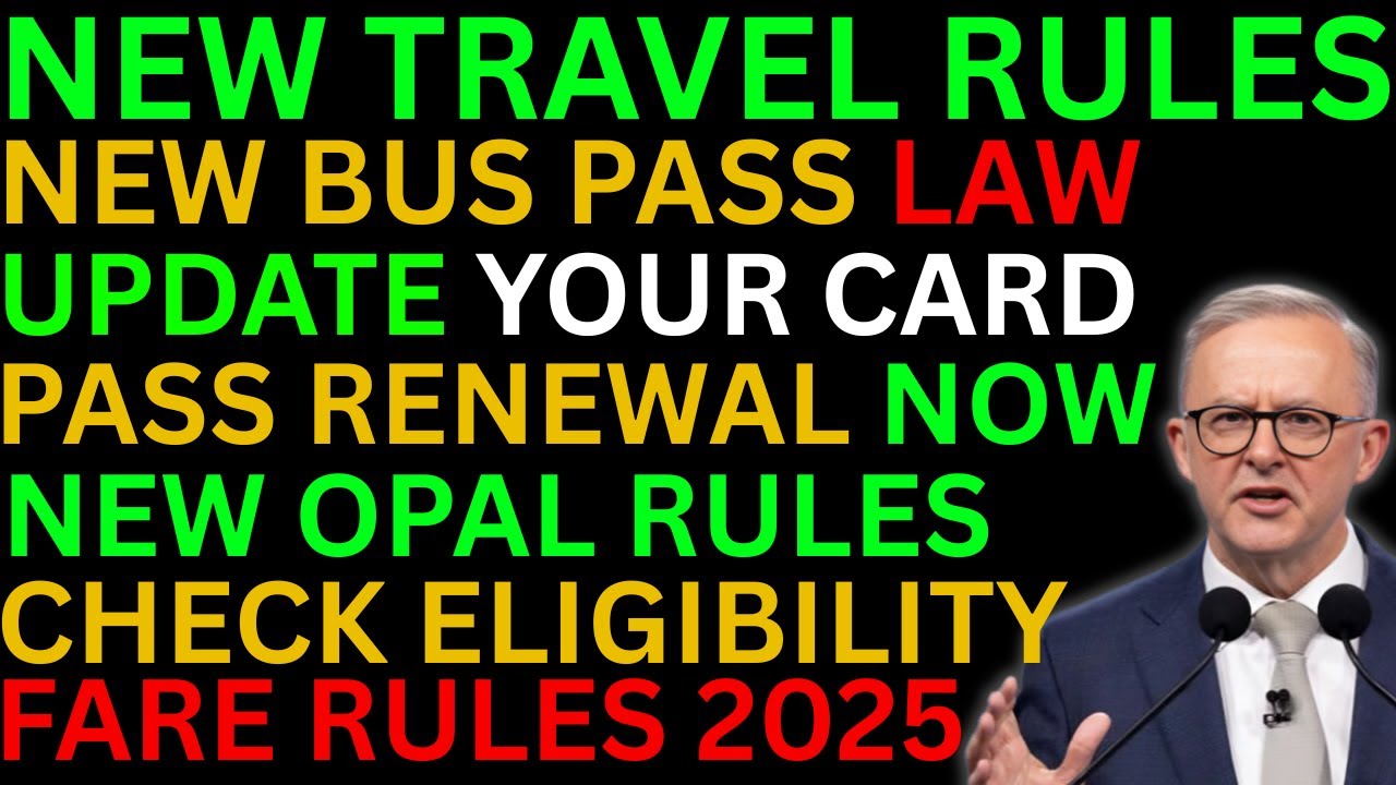 Australia Bus Pass Rules 2025 | New Transport Card System & Senior Concession Update