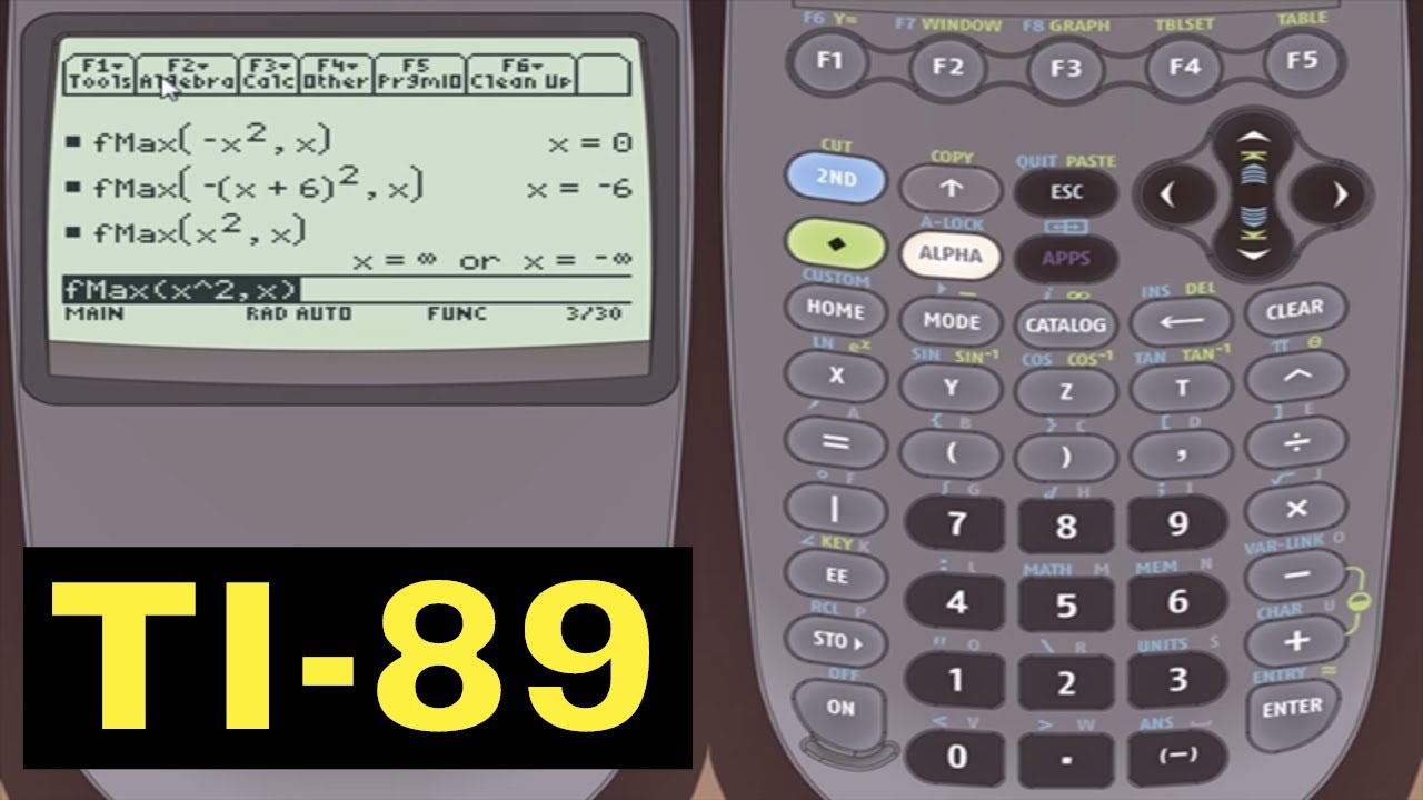 TI-89 Calculator - 06 - Calculating the Max and Min of a Function