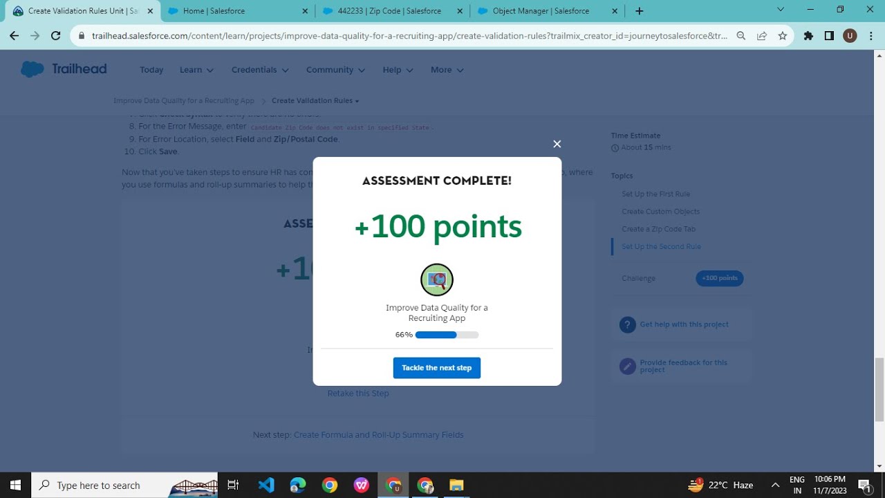Improve Data Quality for a Recruiting App | Create Validation Rules  | Trailhead/Salesforce