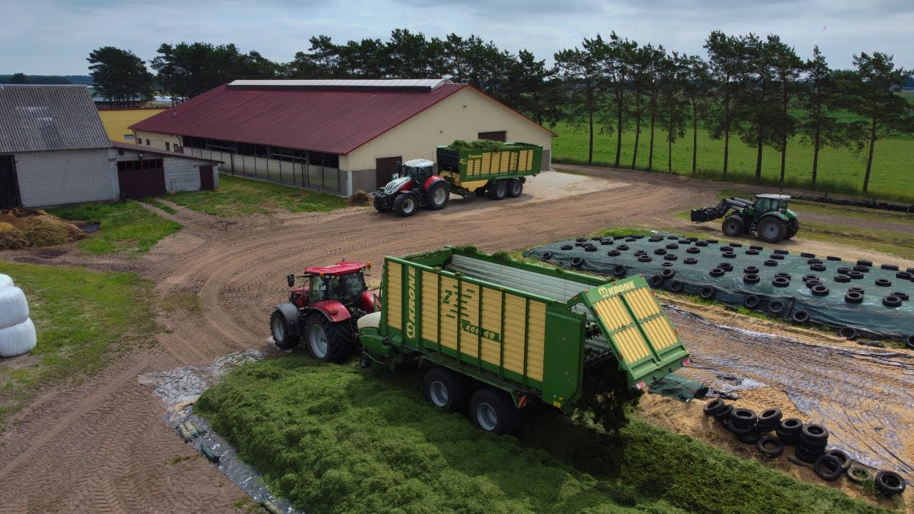 ► ZBI&Oacute;R TRAW 2022 NA DWA ZESTAWY! ◄ ✔ Usługi rolnicze AgroCorn BAKUŁA ✔ | 2x Krone, Steyr,  Case