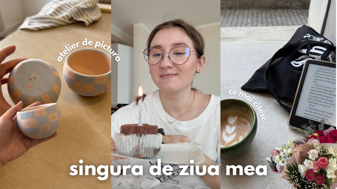 Singura in Timisoara de ziua mea: brunch, atelier de pictat ceramica, haul carti si multe flori