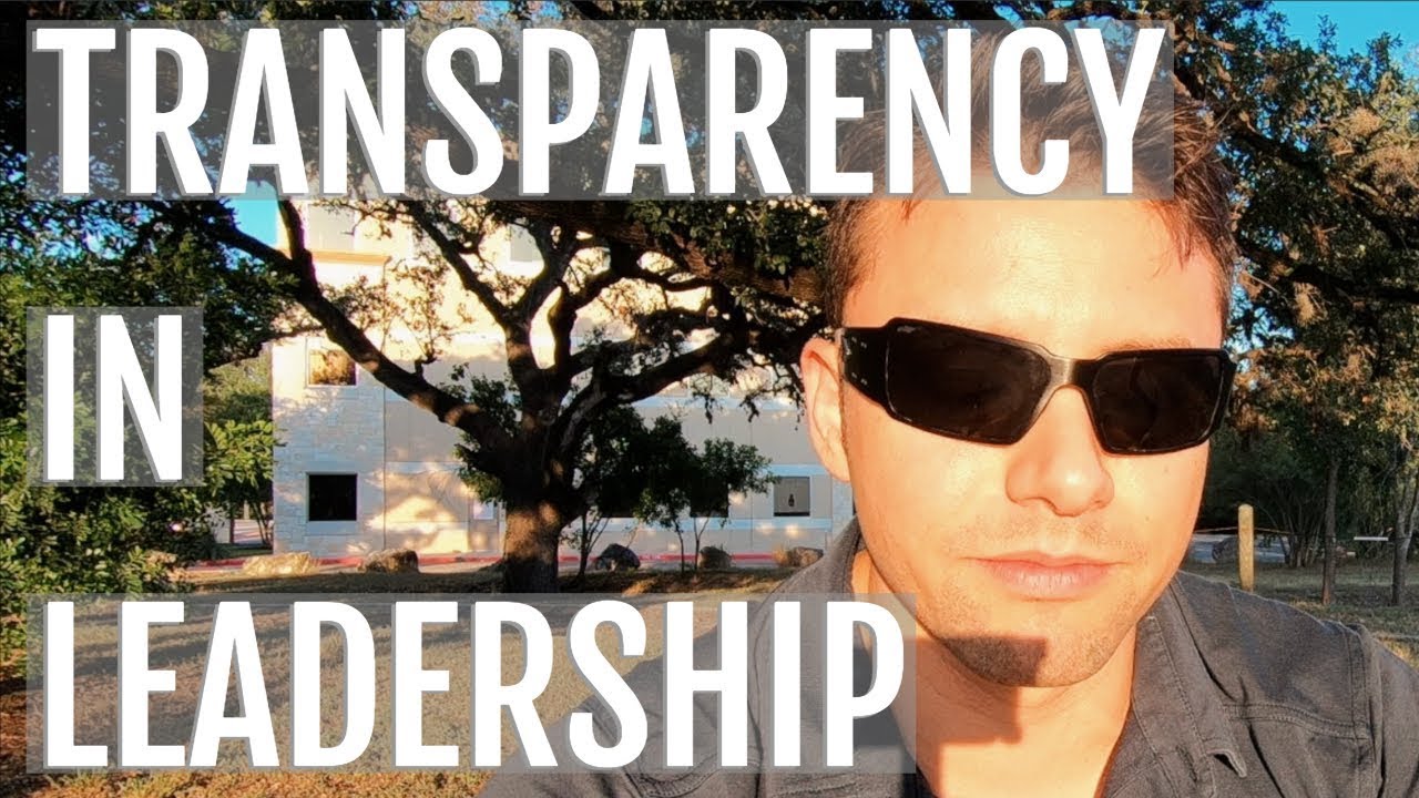 Transparency in Leadership, a PJ's Perspective