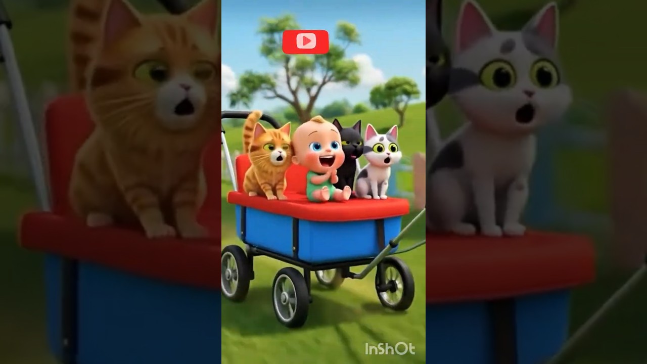 Baby & Cats’ Popsicle Adventure 🚼🐱🍦 | Cutest Cart Ride Ever!”